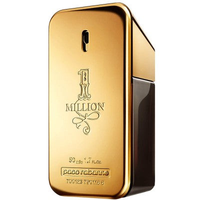 Alt-text: 1 Million Eau de Toilette 50ml från Paco Rabanne - en lyxig, självsäker herrparfym med fräscha och kryddiga noter.