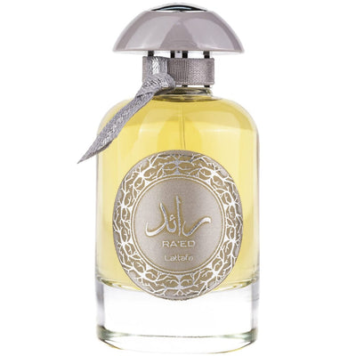 RA'ED Eau de Parfum 100ml från Lattafa - en elegant och mystisk doft för den självsäkra mannen, perfekt för kvällar.