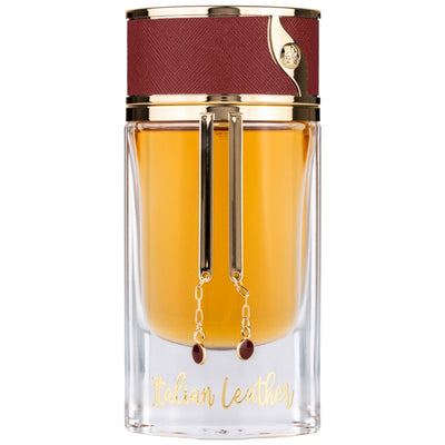 Italian Leather Eau de Parfum 80ml från Maison Asrar – en lyxig unisexdoft med läder, trä och kryddiga noter.
