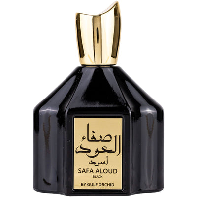 Safa Aloud Black Eau de Parfum 100ml från Gulf Orchid - en sofistikerad och maskulin doft med kryddiga, träiga och sensuella noter.