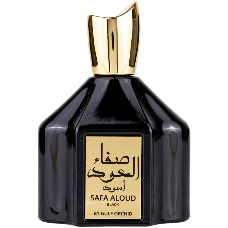 Safa Aloud Black Eau de Parfum 100ml från Gulf Orchid - en sofistikerad och maskulin doft med kryddiga, träiga och sensuella noter.