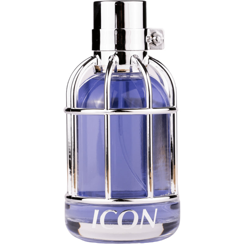 Icon Eau de Parfum 100ml från Maison Asrar – en maskulin doft med eleganta noter av citrus, kryddor, ambra och mysk.