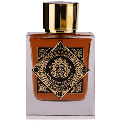 Greatest Extrait de Parfum 100ml från Ministry of Oud – en lyxig och maskulin doft med oud, läder och rika kryddor.