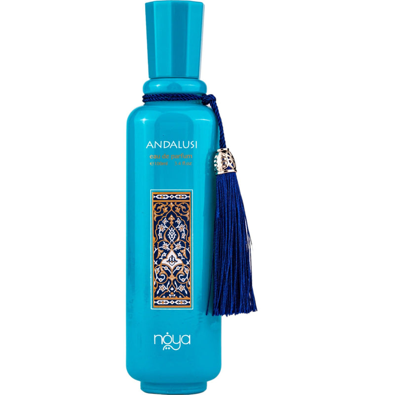 Andalusi Blue EDP 100ml från Zimaya: en elegant unisexdoft med citrus, kryddor och träiga noter för tidlös lyx och karisma.