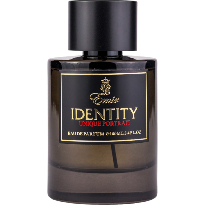 Identity Unique Portrait Eau de Parfum från Emir: en elegant doft med citrus, blommor och trä för den moderna, självsäkra individen.