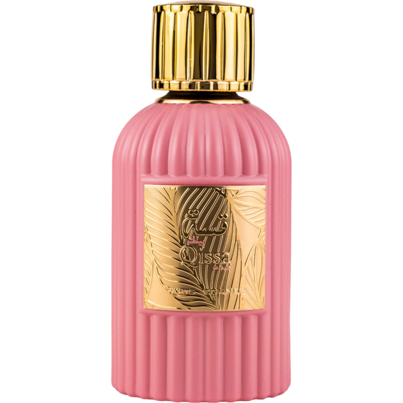 Qissa Pink Eau de Parfum 100ml från Paris Corner – en elegant, feminin doft med fruktiga och blommiga toner för självsäkra kvinnor.