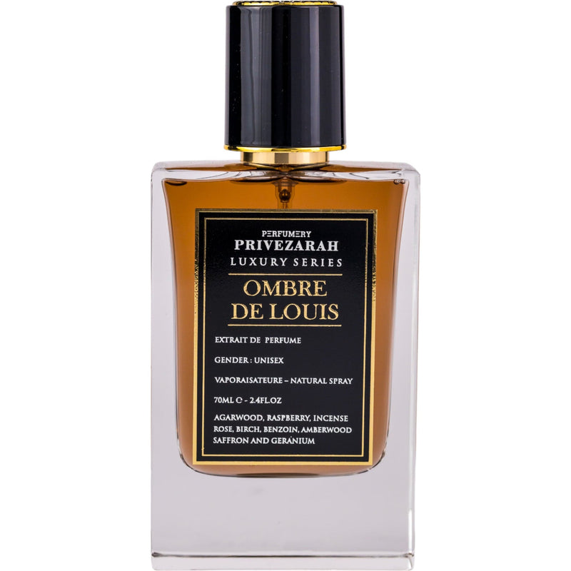 Ombre de Louis Extrait de Parfum 70ml från Privezarah: unisexdoft med rökig oud, läder, bärnsten och patchouli. Elegant och sensuell.