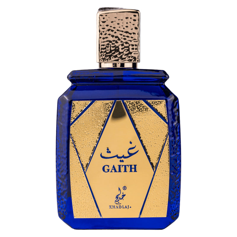 Gaith Eau de Parfum 100ml från Khadlaj – en unisexdoft med eleganta, djupa noter av kryddor, trä, amber och mysk.