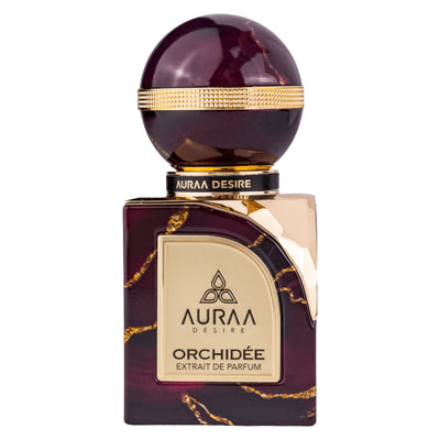 Orchidee Extrait de Parfum 100ml från Auraa Desire – en elegant unisexdoft med blommiga, fruktiga och träiga noter.
