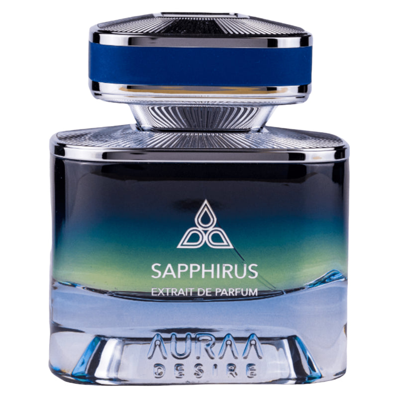 Sapphirus Extrait de Parfum 100ml från Auraa Desire – en kraftfull och elegant herrdoft för den självsäkra mannen.