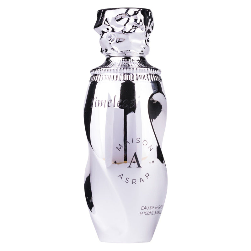 Timeless EDP 100ml från Maison Asrar: En exklusiv herrdoft med citrus, kryddor och tränoter för stilmedvetna män.