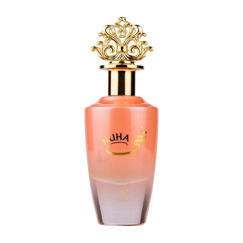 Nuha EDP 100ml från Khadlaj: en elegant och feminin doft med blommiga och fruktiga noter för den självsäkra kvinnan.