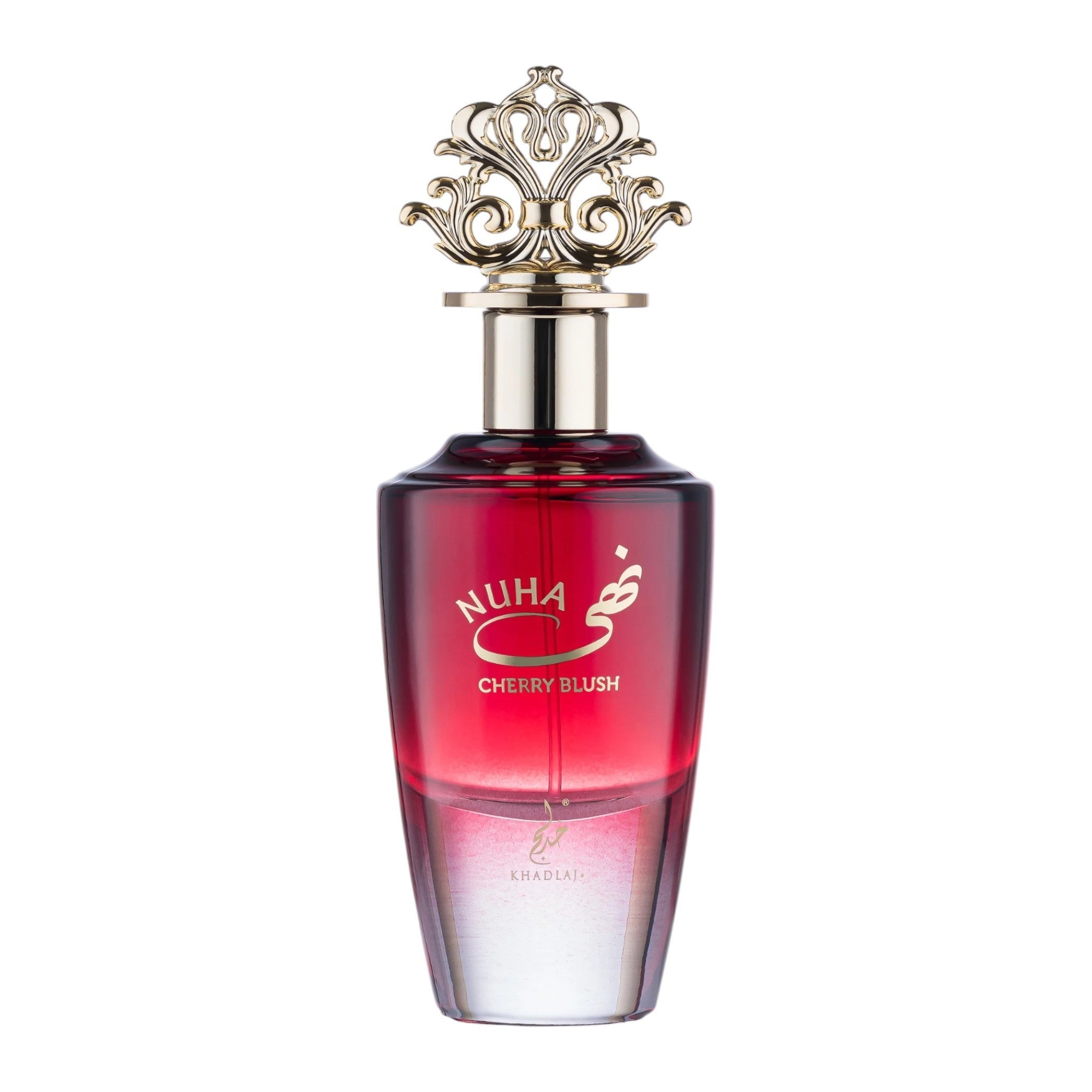 Nuha Cherry Blush Eau de Parfum 85ml från Khadlaj: En fruktig och blommig doft med sötma av körsbär och en hint av romantik. Perfekt för alla tillfällen.