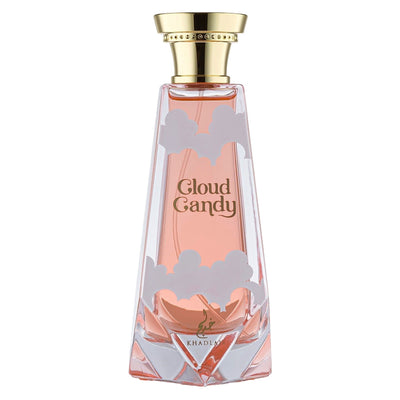 Cloud Candy Extract de Parfum 100ml från Khadlaj sprider en söt, drömlik doft av sockervadd och blommor, perfekt för romantiska stunder.
