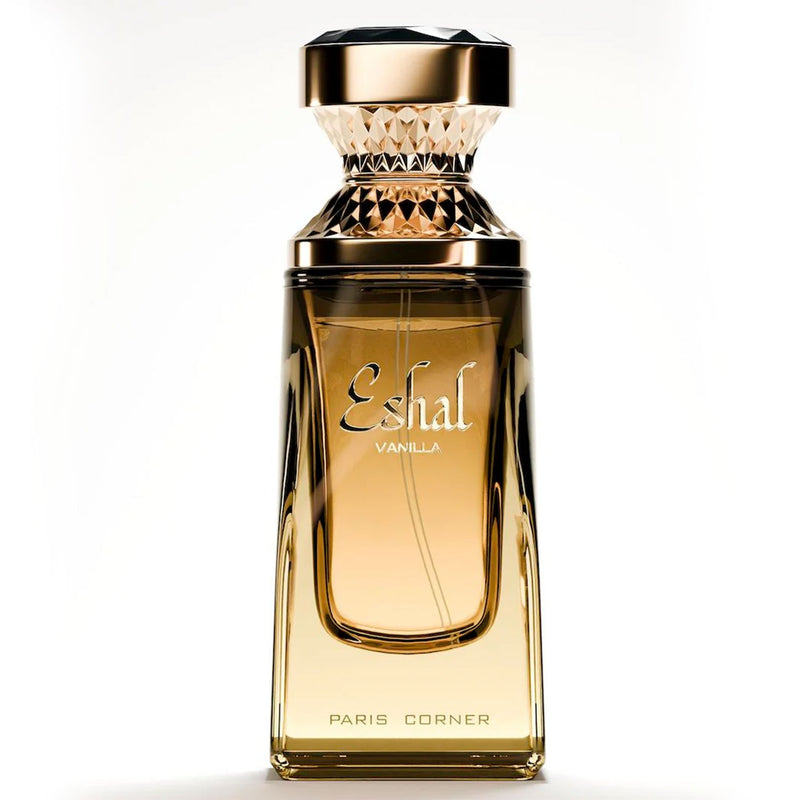 Eshal Vanilla Eau de Parfum 100ml från Paris Corner bjuder på en varm och söt doft av vanilj som omfamnar sinnena.