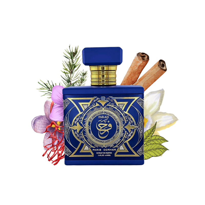 Farah Extract de Parfum 100ml från Paris Corner - en elegant och tidlös doft med kryddiga, fruktiga och blommiga noter.