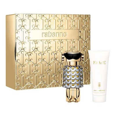 Fame Eau de Parfum 80ml + Body Lotion 100ml från Paco Rabanne: en lyxig doftupplevelse för den självsäkra kvinnan.