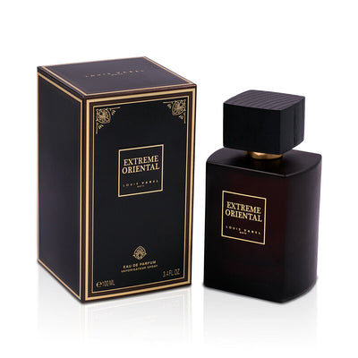 Extreme Oriental Eau de Parfum 100ml från Louis Varel: en kraftfull, kryddig och träig doft för den självsäkra mannen.