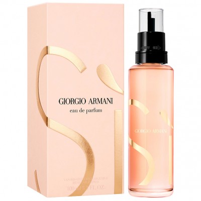 Giorgio Armani Si REFILL Eau De Parfum 100ml: en sofistikerad och sensuell doft med fruktiga, blommiga och träiga noter.