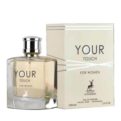 Your Touch for Women Eau de Parfum 100ml från Maison Alhambra: en elegant och förförisk doft med blommiga och sensuella noter.